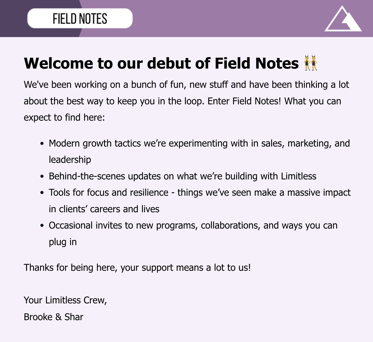 Limitless Field Notes Volume 1 Limitless Field Notes Volume 1